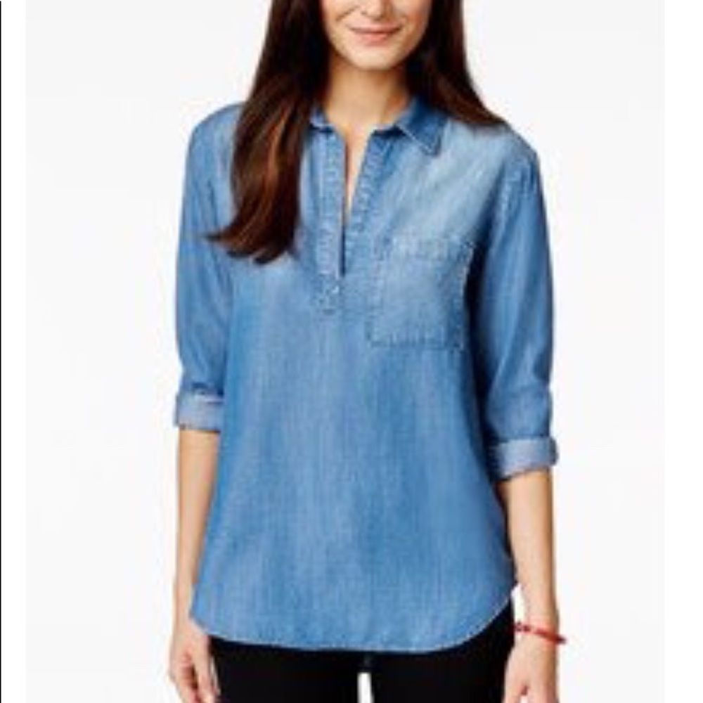 New Olive & Sloane Pullover Denim Tunic Shirt